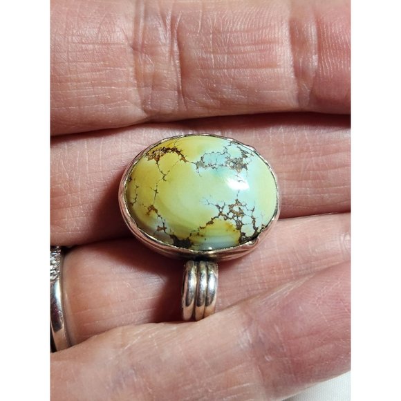 Vintage Turquoise Sterling Silver Cabochon Pendant - Picture 10 of 12